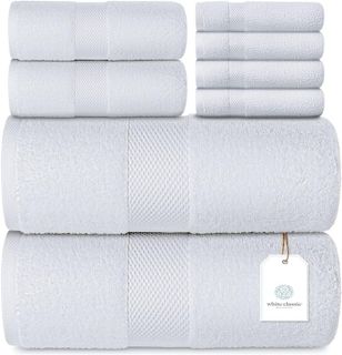 No. 9 - White Classic Bath Towel Set - 1