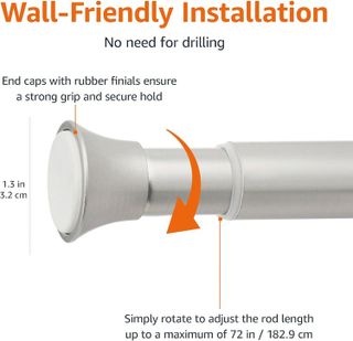 No. 1 - Amazon Basics Shower Curtain Tension Rod - 3