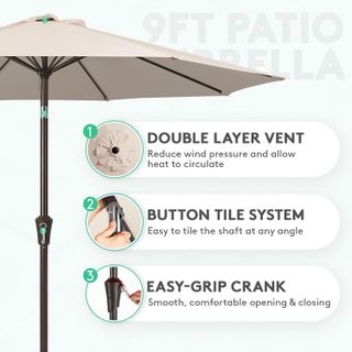 No. 7 - JEAREY 9FT Outdoor Patio Umbrella - 2
