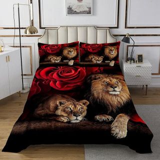 No. 4 - Erosebridal Lion Bedspread Quilt Set - 3