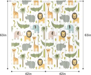 No. 6 - MESHELLY Nursery Safari Animals Curtains - 3