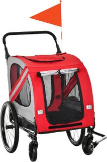 No. 7 - Aosom Dog Bike Trailer 2-in-1 Pet Stroller Cart Bicycle Wagon Cargo Carrier Attachment - 1