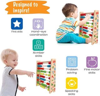 No. 10 - Sealive Classic Wooden Abacus for Kids Math - 2