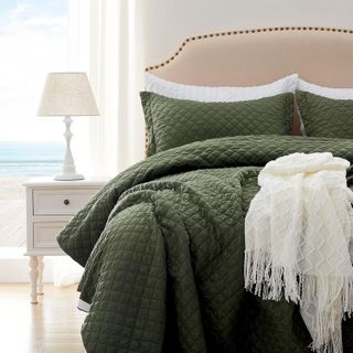 No. 6 - SunStyle Home Quilt Set King Olive Green - 2