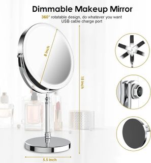 No. 2 - DEIOVWXS Lighted Makeup Mirror - 5