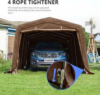 No. 8 - KING BIRD 10' x 15' Heavy Duty Anti-Snow Carport Tent Car Canopy Car Tent Outdoor Instant Garage - 3