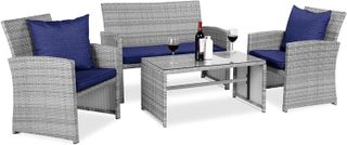 No. 10 - Best Choice Products 4-Piece Outdoor Wicker Patio Conversation Furniture Set - 1