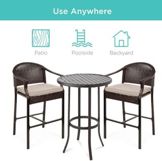 No. 7 - Best Choice Products 3-Piece Patio Bar Set - 5