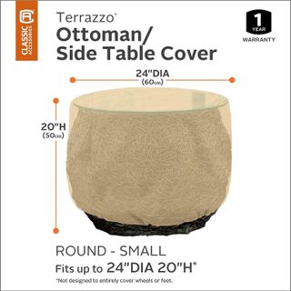 No. 7 - Classic Accessories Terrazzo Water-Resistant 24 Inch Round Ottoman/Coffee Table Cover - 2