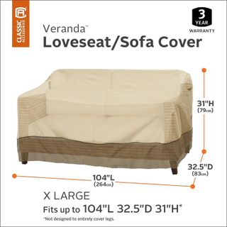 No. 6 - Classic Accessories Veranda Water-Resistant 104 Inch Patio Sofa/Loveseat Cover - 3