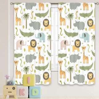 No. 6 - MESHELLY Nursery Safari Animals Curtains - 1