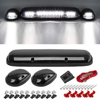 No. 8 - Partsam 3pcs Smoke Cover Lens White 30 LED Cab Marker Roof Running Top Lights Assembly - 1