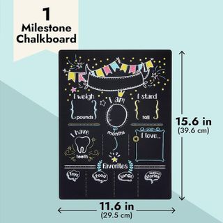 No. 1 - Blue Panda Baby Milestone Chalkboard - 5