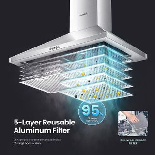 No. 10 - COMFEE' CVP30W6AST Ducted Pyramid Range 450 CFM Stainless Steel Wall Mount Vent Hood - 5