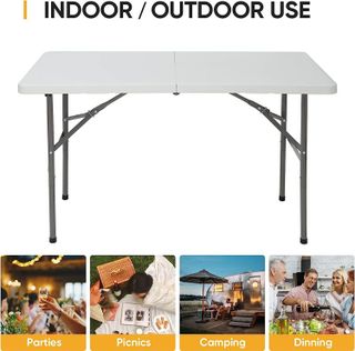 No. 3 - SUPER DEAL Portable 4 Foot Plastic Folding Table - 2