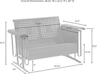 No. 4 - Crosley Furniture CO1024-TU Bates Retro Metal Outdoor Loveseat Glider - 3