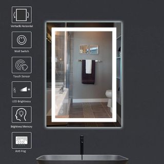 No. 1 - Amorho LED Bathroom Mirror 24"x 36" - 3