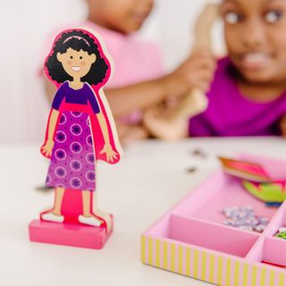 No. 4 - Melissa & Doug Abby and Emma Deluxe Magnetic Wooden Dress-Up Dolls Play Set - 2