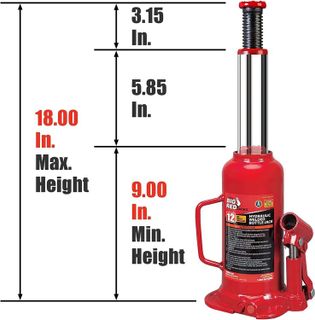 No. 9 - BIG RED 12 Ton Hydraulic Car Bottle Jack - 2