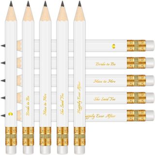 No. 10 - Vusnud 50Pcs – Bridal Shower Sharpened Half Pencils with Erasers - 1