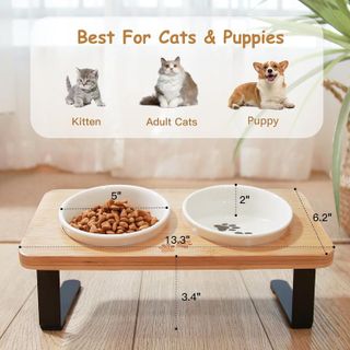 No. 8 - Ceramic Elevated Cat Bowls - 3