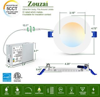 No. 3 - Zouzai LED Recessed Lights - 4