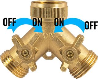 No. 5 - Hourleey Brass Garden Hose Splitter (2 Way) - 2