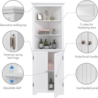 No. 5 - UTEX Tall Bathroom Corner Cabinet - 5