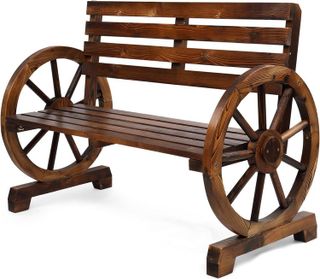 No. 4 - VINGLI Rustic Wooden Wheel Bench - 1