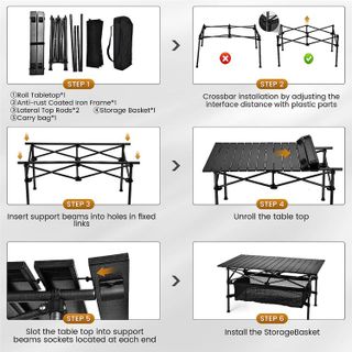 No. 6 - WUROMISE Sanny Outdoor Folding Portable Picnic Camping Table - 2