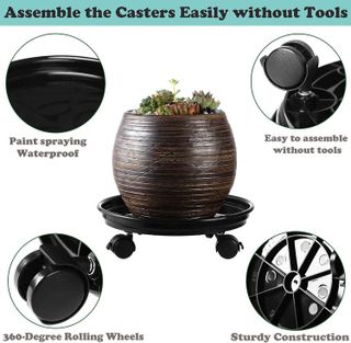 No. 4 - 6 Packs Plant Caddy with Wheels - 2