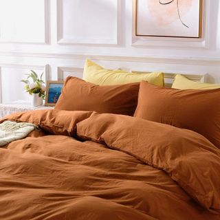 No. 10 - Terracotta Burnt Orange Duvet Cover Set - 2