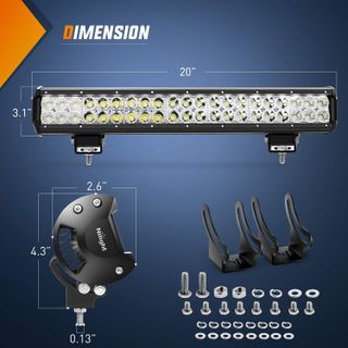 No. 8 - Nilight - ZH003 20Inch 126W Spot Flood Combo Led Light Bar - 2