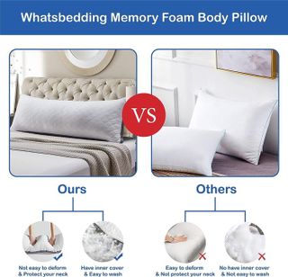 No. 4 - WhatsBedding Memory Foam Body Pillow - 5