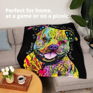 No. 8 - Dawhud Direct Colorful Pit Bull Fleece Blanket - 5