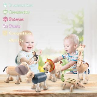 No. 7 - 12PCS Bendable Wooden Animal Toys - 3