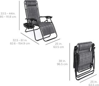 No. 1 - Best Choice Products Set of 2 Adjustable Steel Mesh Zero Gravity Lounge Chair Recliners - 2