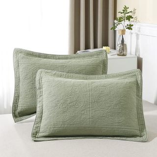 No. 6 - WINLIFE 100% Cotton Quilted Pillow Sham - 1