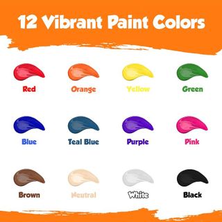 No. 4 - EXTRIC Washable Paint for Kids – 12 Count Finger Paint - 2