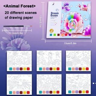 No. 7 - JUNQIU Watercolor Coloring Books for Kids Ages 4-8 - 4