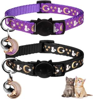 No. 5 - Breakaway Cat Collars with Bell Moons Stars - 1