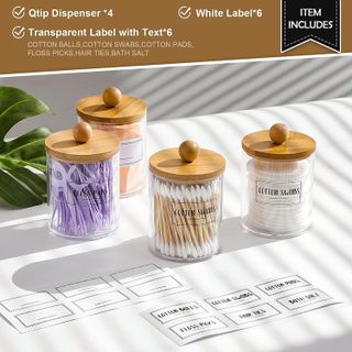 No. 2 - Qtip Holder Dispenser with Bamboo Lids - 3