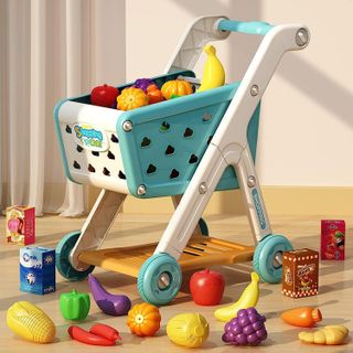 No. 10 - Jovow 98pcs Kids Shopping Cart Trolley Play Set - 2