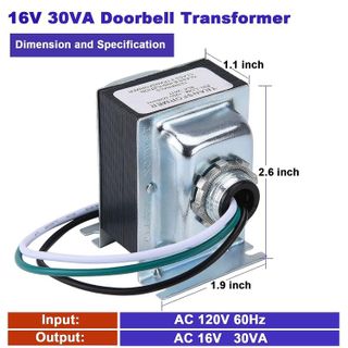 No. 9 - Giveubed 16V 30VA AC Doorbell Transformer - 2