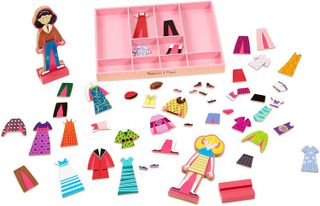 No. 4 - Melissa & Doug Abby and Emma Deluxe Magnetic Wooden Dress-Up Dolls Play Set - 4