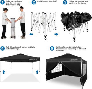 No. 2 - OASISHOME Pop-up Gazebo Instant Portable Canopy Tent - 5