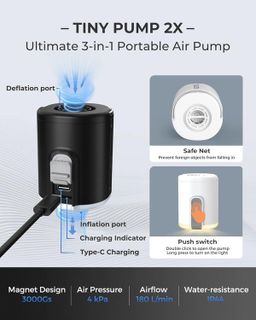 No. 4 - FLEXTAILGEAR Portable Air Pump with Camping Lantern - 3