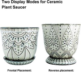 No. 8 - Gepege 6 Inch Beaded Ceramic Planter Set of 2 - 2