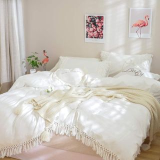 No. 9 - Softta Boho Bedding Tassel Duvet Cover Fringed 3 Pcs - 1