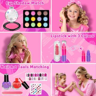 No. 4 - Hollyhi 41 Pcs Kids Makeup Kit - 3